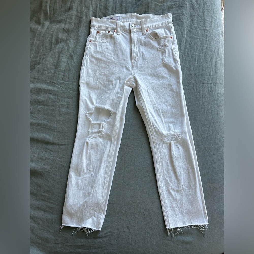 Gap white high rise cheeky jeans